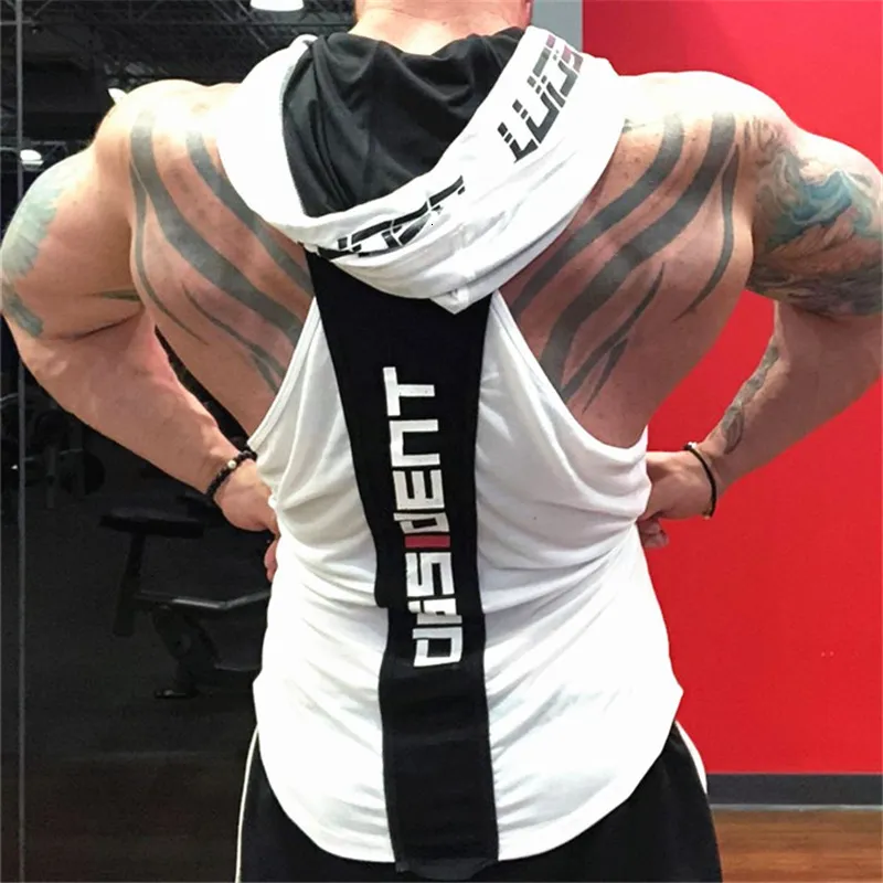 Mens Tank Tops Men Gyms Clothing Fitness Sleeveless hoodies Vests Cotton Singlets Muscle Joggers vest Bodybuilding 230524