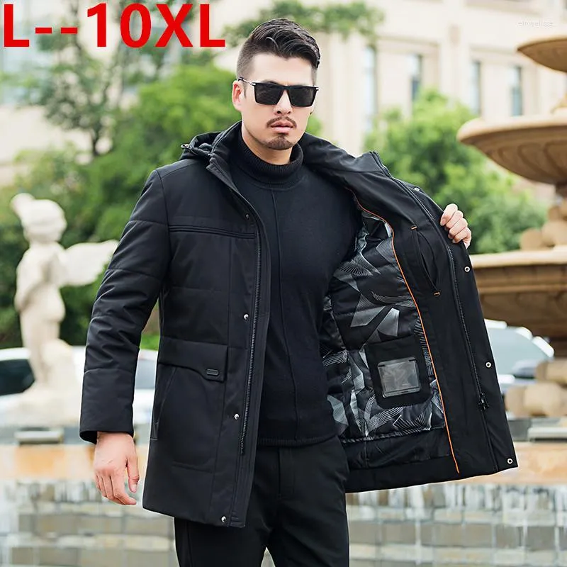 남자 다운 플러스 사이즈 10xl 8xl 6xl 5xl 2023 남자 브랜드 옷을위한 재킷 긴 겨울 두꺼운 따뜻한 오리 남성 최고 품질