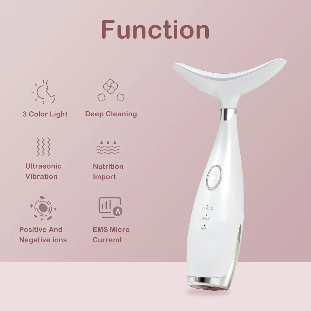 LED Photon Therapy Skin Tighten Reduce Double Chin Anti Wrinkle Facial Lifting Massager