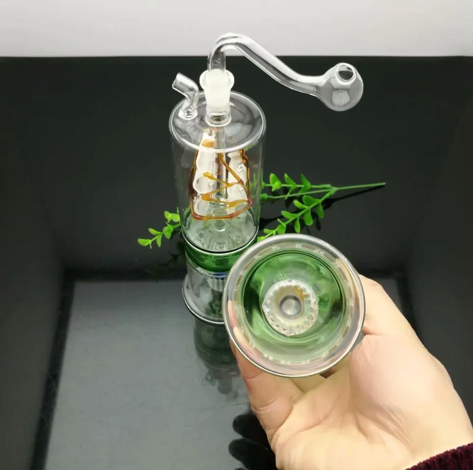 Rauchpfeifen Shisha Bong Glas Rig Öl Wasser Bongs Dreischichtige Trennwand geräuschlose Filterung Segelboot Glas Wasserpfeife