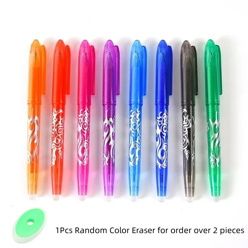 Ballpoint Pens 8pcs متعدد الألوان محو القلم الطالب الذي يكتب kawaii أدوات الرسم الإبداعية قرطاسية الإمداد بالمدرسة 230523