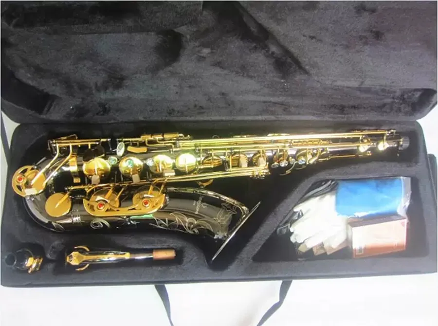 Neues hochwertiges T-992 Tenorsaxophon Bb Musikinstrument Schwarz Nickel Gold Saxprofessional Professional Kostenloser Versand