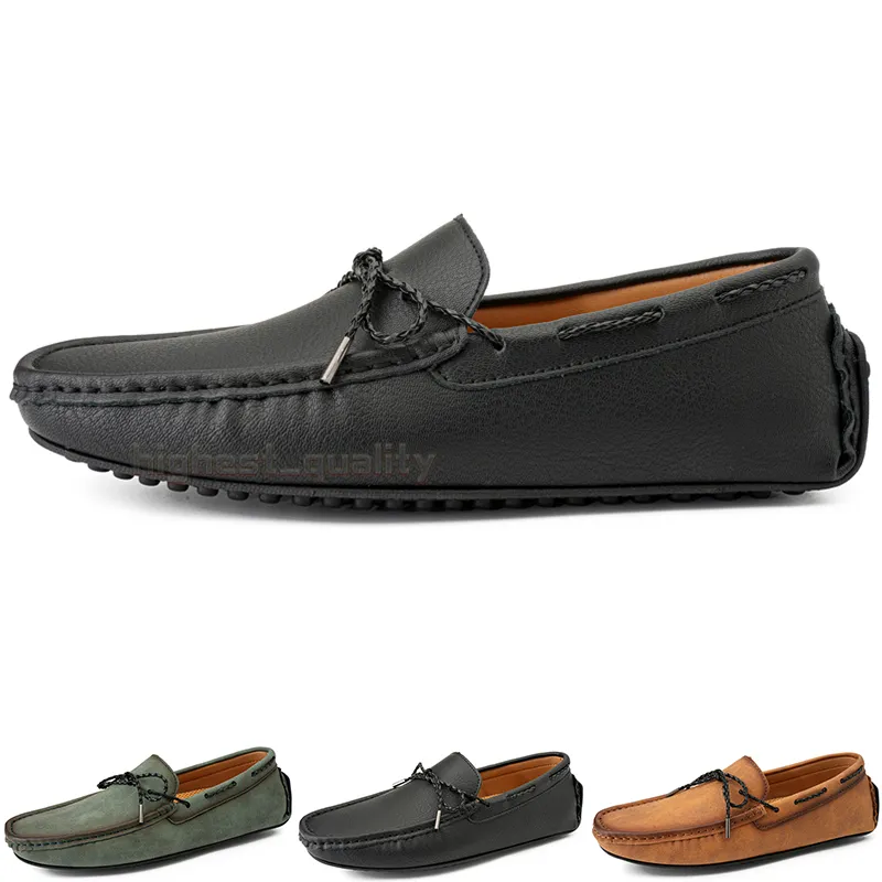 Mode Hommes Casual Chaussures Conduire Confortable Respirant Quotidien Hommes En Cuir Gommage Cent Loisirs Noir Slip On Homme Paresseux Surchaussures Baskets Jogging Marche Chaussure A135