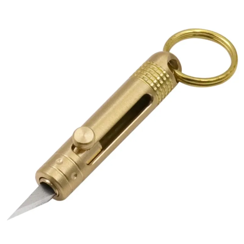 Brass mini portable tool knife paper cutter cutting paper razor blade office stationery cutting supplies Hand Tools