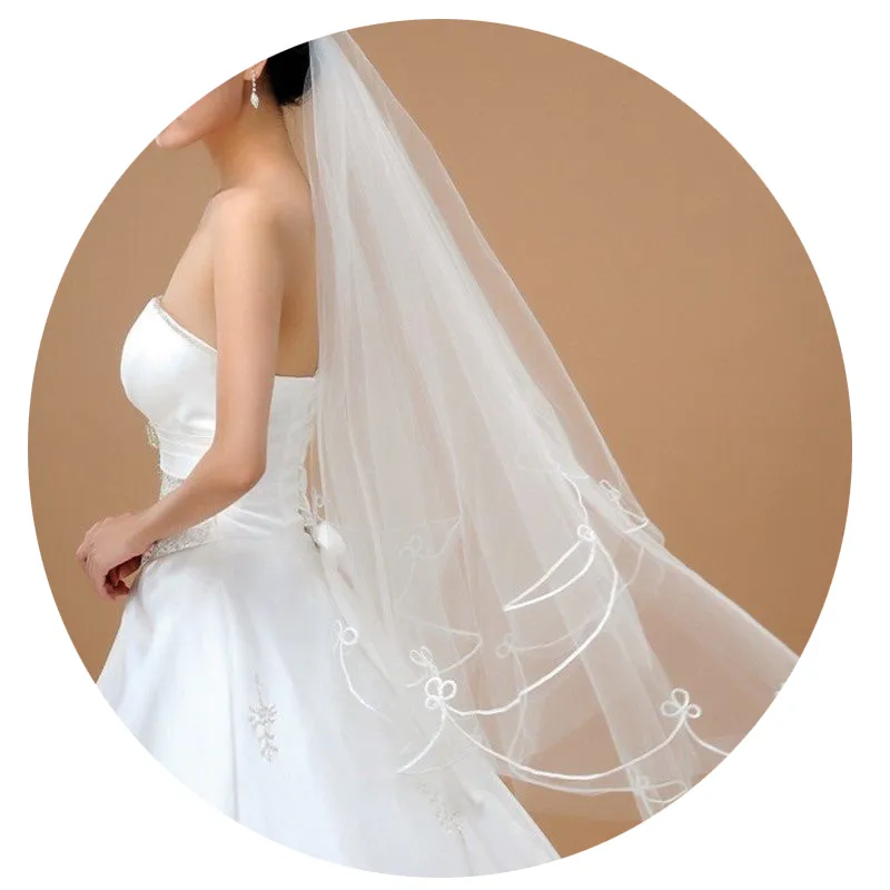 Voile De Mariage En Tulle Simple – Voile De Mariée À Bord De Ruban 150 ...