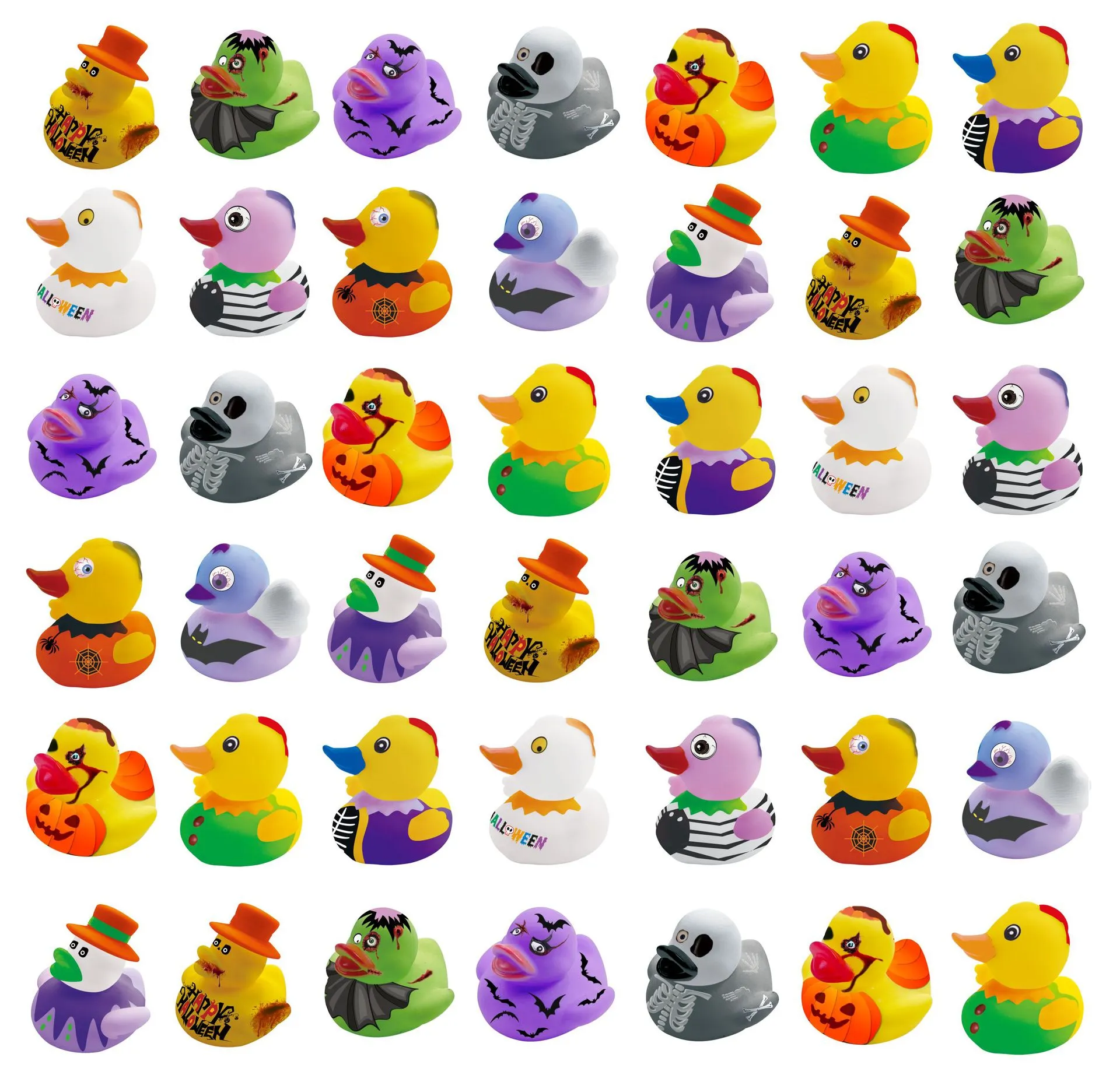 Halloween Rubber Ducks Baby Toys Party Supplies Kids Douch Bad speelgoed Float piepend geluid Duck Water Play Game Cadeau voor kinderen