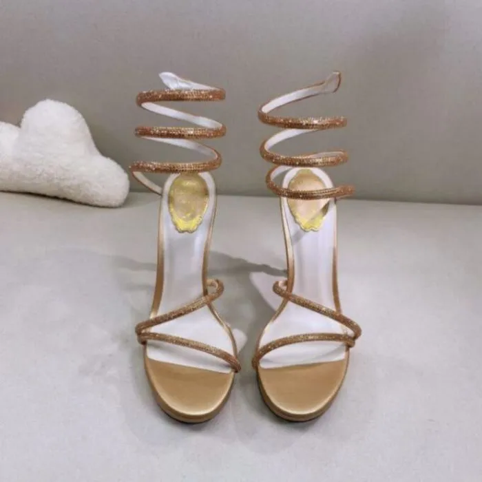 Rene Caovilla tacones de aguja sandalias lujos diseñadores zapatos de vestir zapatillas de mujer cleo Margot sandalias con detalles de mariposas sandalia con tachuelas de diamantes de imitación 35--42 OOOOXO