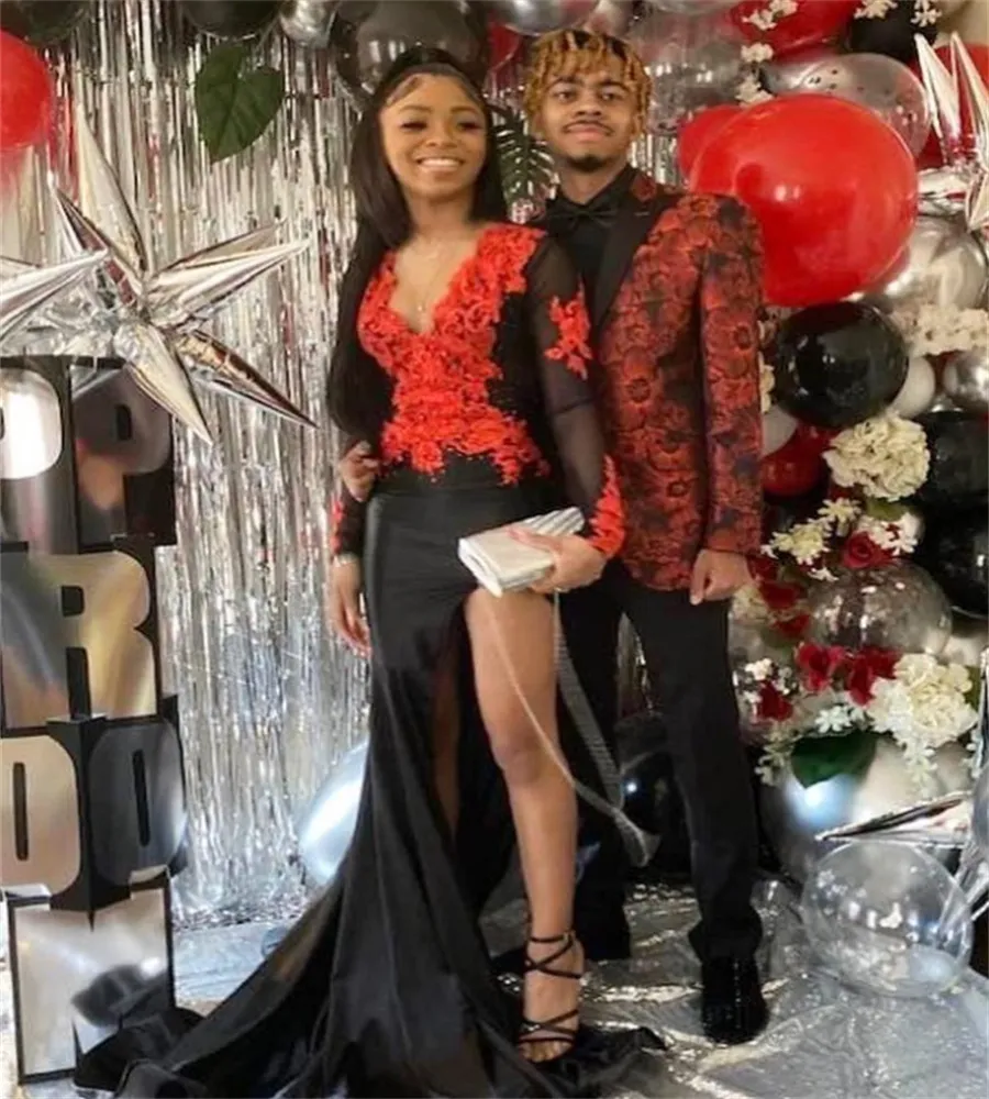 Black and red party dress store