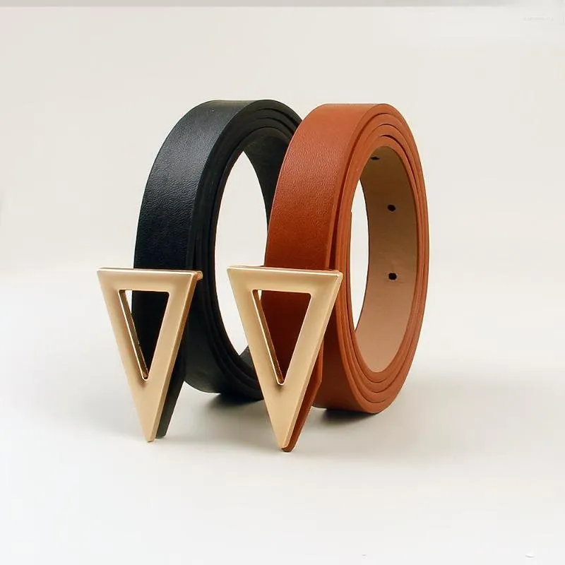Cintos cinturões para feminino Triângulo de metal Button-Down Designer de luxo Denim Fashion Dress Dress Cirth