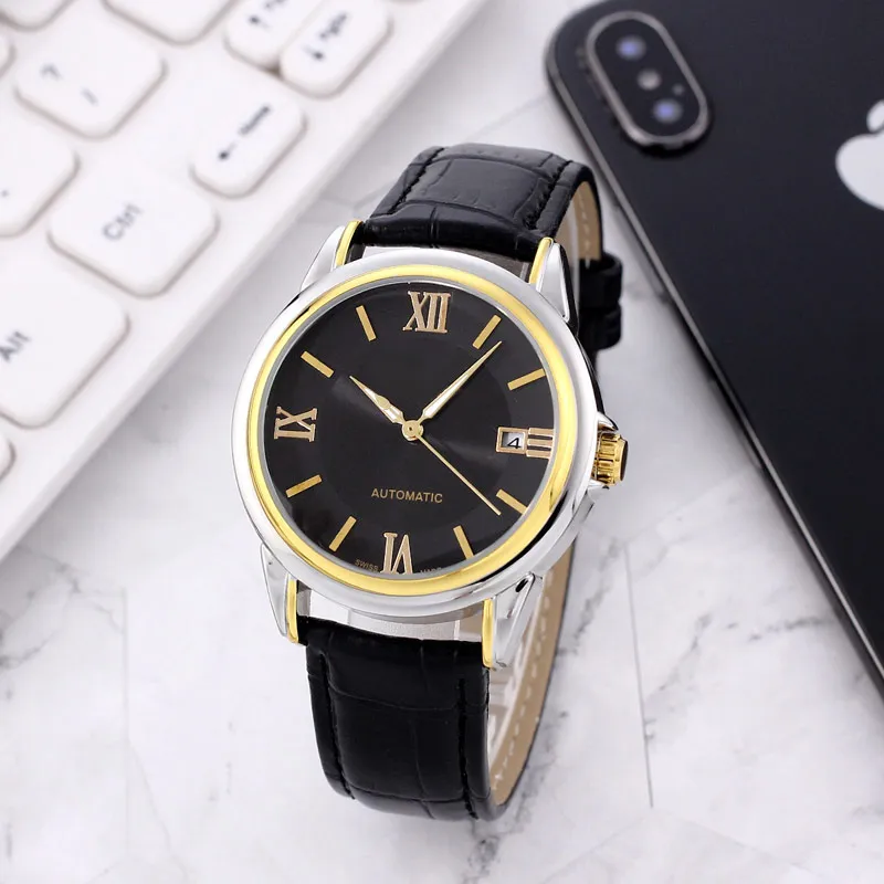 business mens watches mechanical automatic movement luxury gold designer watch Full Stainless Steel band men wristwatches for men`s Christmas gift reloj de lujo