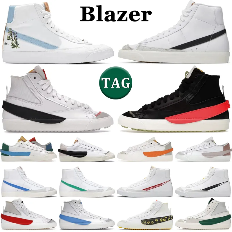 blazers mid 77 Vintage running shoes men women White Black Bright Crimson Pacific Blue Lucid Green Indigo Cool Grey Sunflower mens trainers outdoor sports sneakers