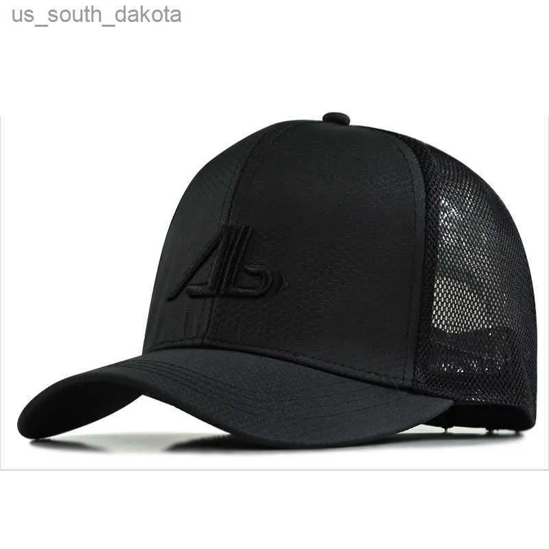 Top Caps 56-61cm 62-68cm büyük kafa adam artı boyutu beyzbol şapkası yaz ince polyester örgü kamyoncu şapkası erkek 3d nakış snapback şapkaları l230523