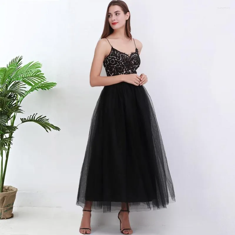 Gonne 2023 4 Strati 100cm Maxi Long Tutu Tulle Womens Gonna a pieghe Lolita Sottoveste Faldas Mujer Saias Jupe