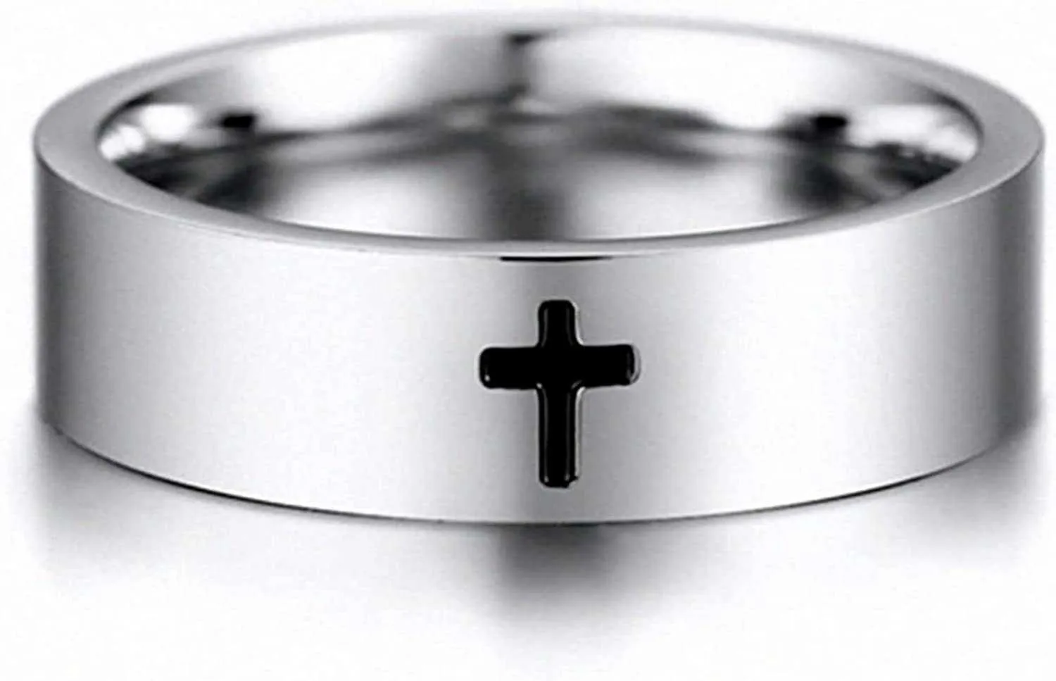 Women's Titanium Cross Ring Religious Rings Cross Rings For