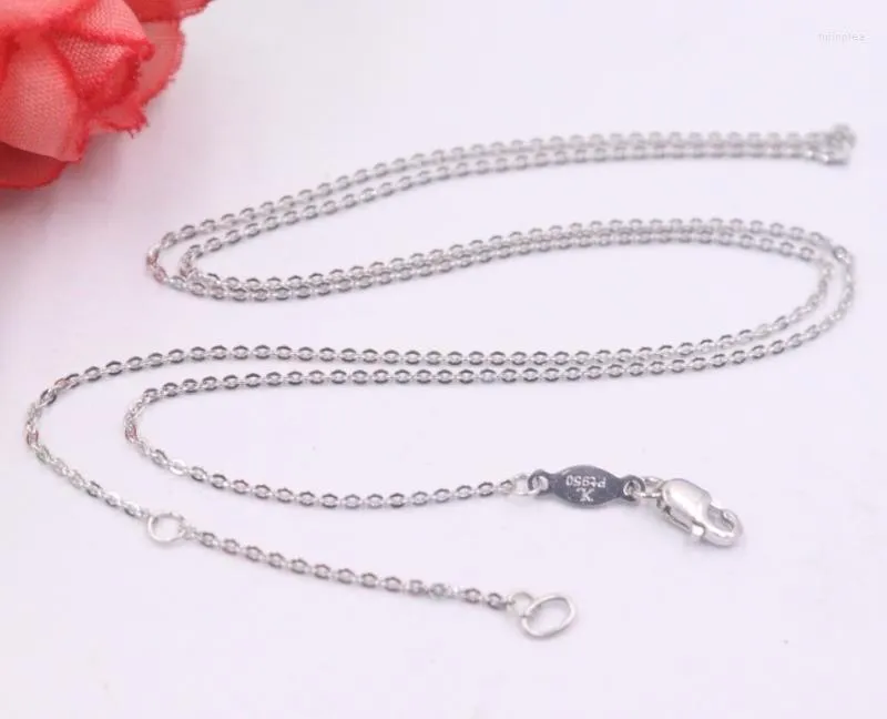 Chains Real Platinum 950 Necklace Women's Rolo Chain Female 1mm Simple Thin Link 45cm Gift Neckalce Jewellery