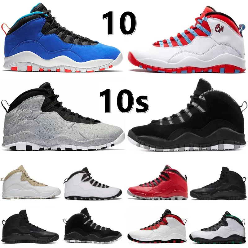 Jumpman 10 10s Men Basketball Shoes Sneaker Black White Cement