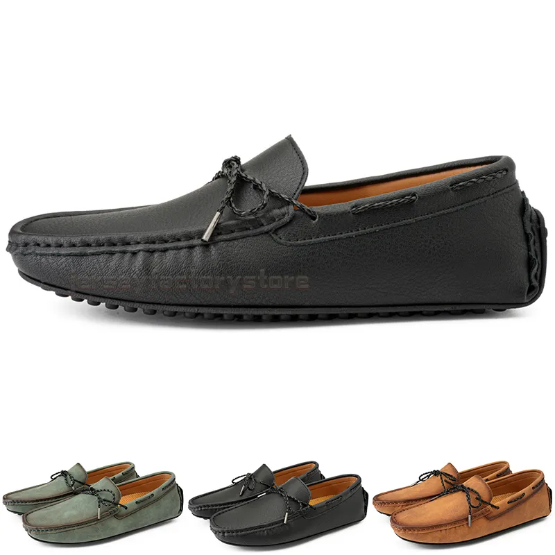 Mode Hommes Casual Chaussures Conduire Confortable Respirant Quotidien Hommes En Cuir Gommage Cent Loisirs Noir Slip On Homme Paresseux Surchaussures Baskets Jogging Marche Chaussure B081