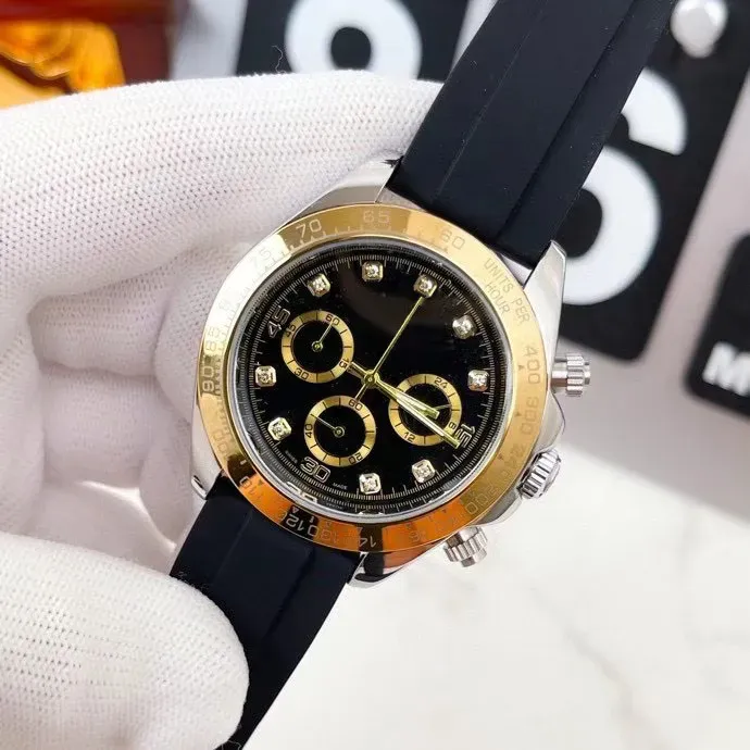 187 najlepszych projektantów marki męskie zegarki chronografie na rękę gumową pasek gumowy wszystkie tarcze praca Stopwatch 42 mm Diamond Watch Prezent Dnia Ojca dla mężczyzn Prezenty Bożego Narodzenia