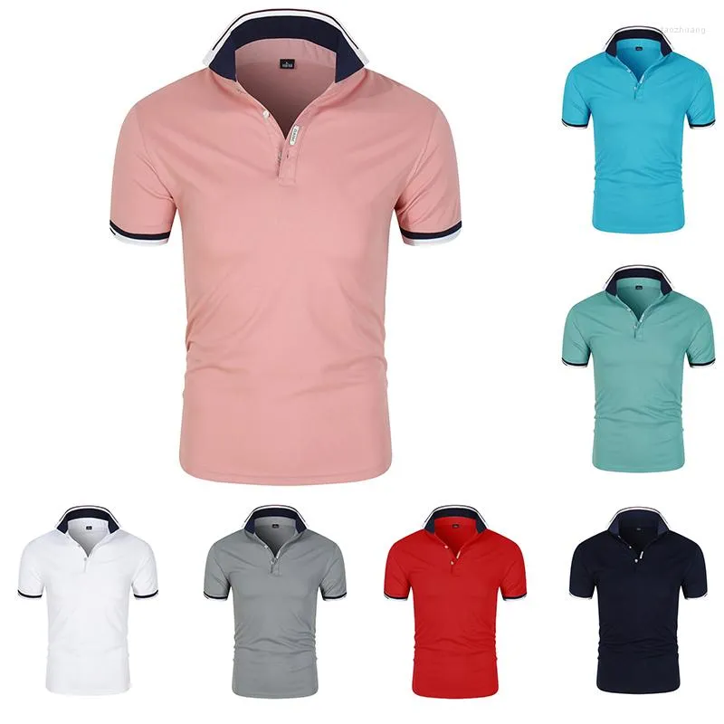 Men's Polos 2023 Brandy Bordado Cartelo Verão Camisa Polo Masculino de Alta qualidade Manga curta Top Business Casual Polo-Shirt para homens