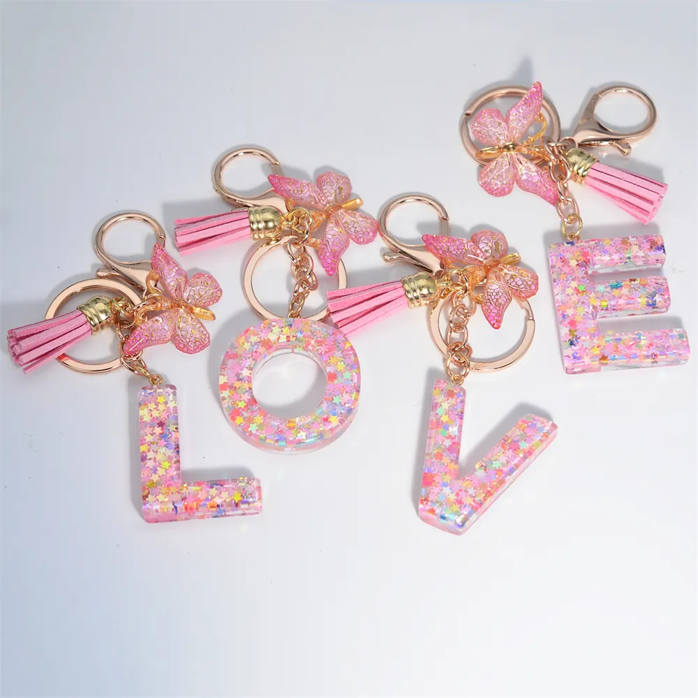 Bling Rhinestone Initial Letter Keychain - Gold Bag Charm With Sparkling Stones, Personalized Gift