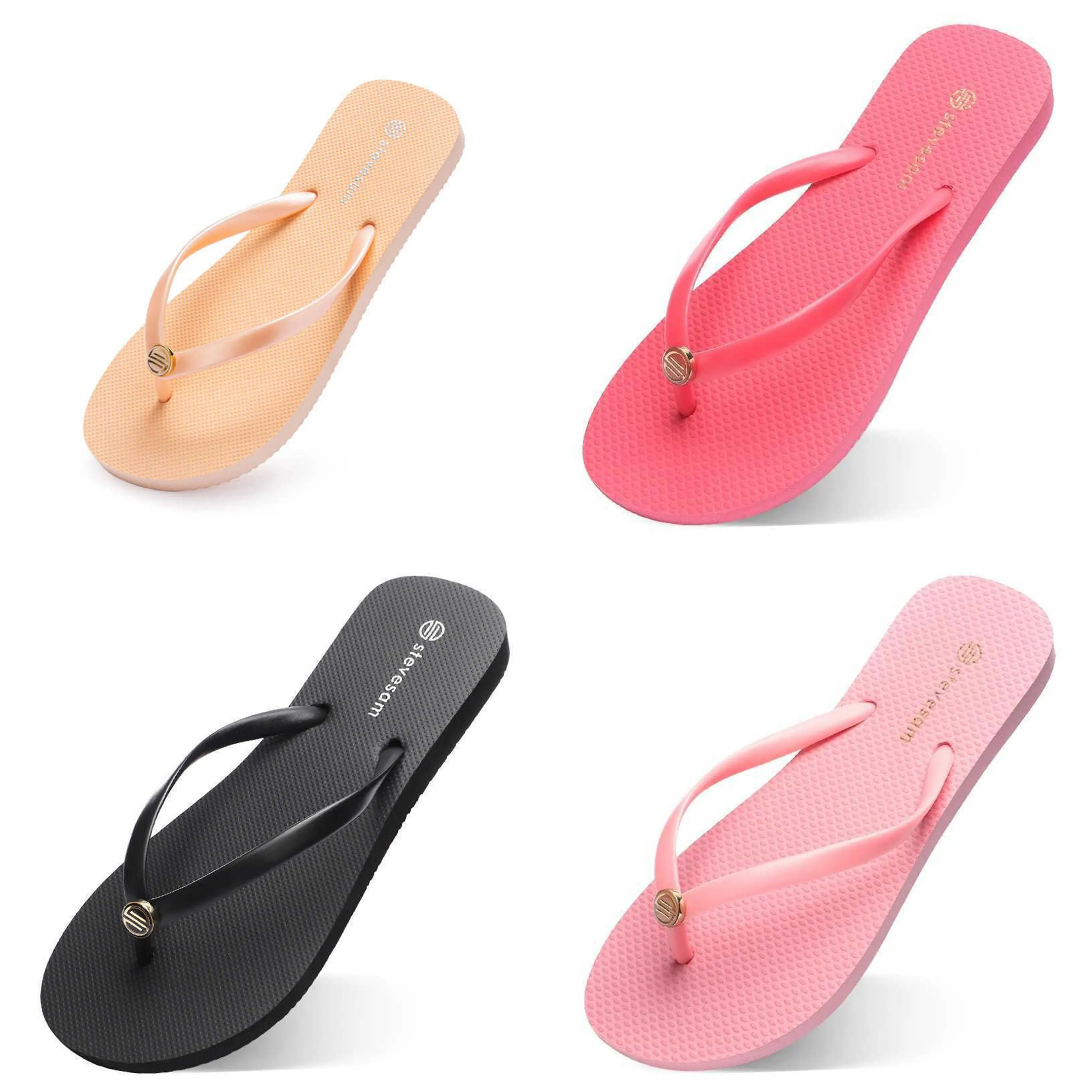 Kadın Terlik Gri Flip Flops Sandalet Beach Hotel Kapalı Terlik Üçlü Siyah Pembe Beyaz Limon Yeşil Gri Mavi Terlik Sporları