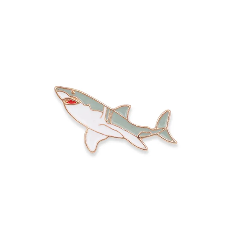 Souvenir Geschenk für Freunde Meeresorganismus Hai Emaille Broschen Abzeichen Anstecknadeln