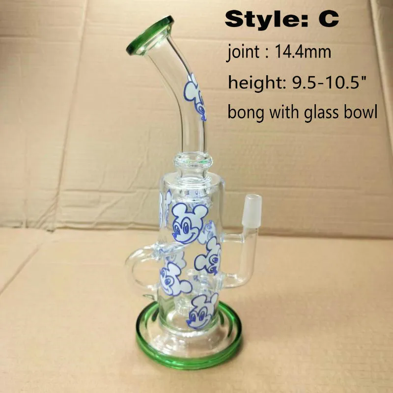 Bongo de vidro exclusivo Reciclador de água de água de vidro DAB RIG SHOWHEAD PERC OBS PLACES BONGS PIPES DE ÁGUA PARECOLATOR