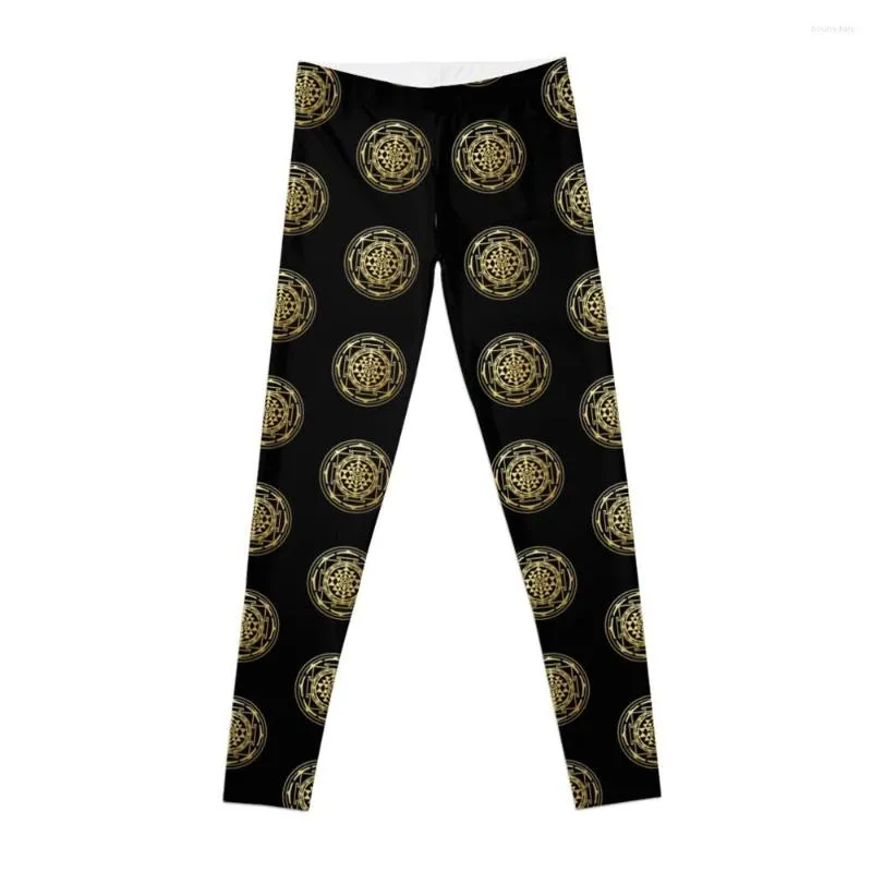Active Pants The Sri Yantra Gold Sacred Geometry Mandala Esoteric Protection Symbol Celtic Leggings Gym Women