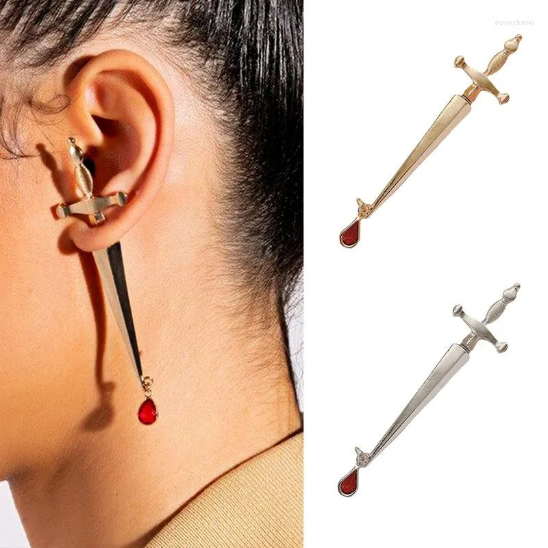 Boucles d'oreilles pendantes gothique épée pour femmes Vintage Cool Punk tendance Goth clou dague boucle d'oreille dames filles bijoux accessoires
