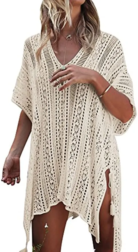 Designer dress with crochet for Women Perfect for Beach Pool and Swimwear