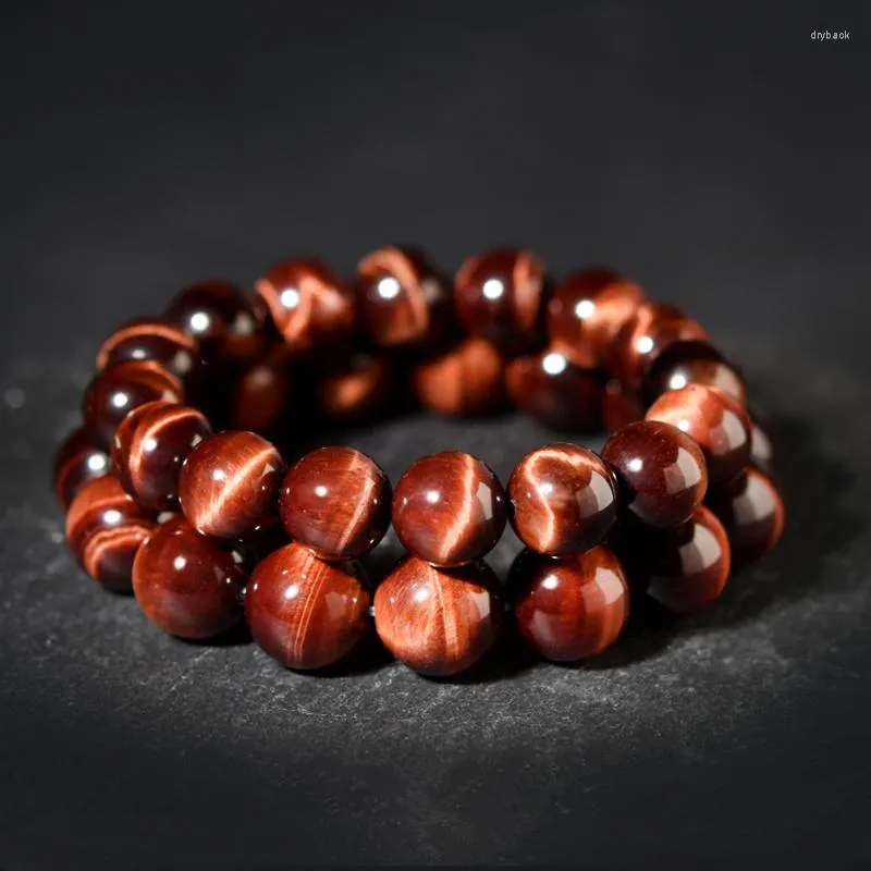 Natural Red Tiger Eye Stone Link Bracelet With 5A Gemstone Bead