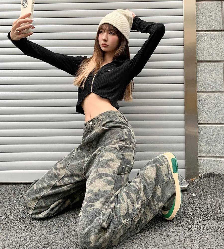 Camo boyfriend jeans hot sale