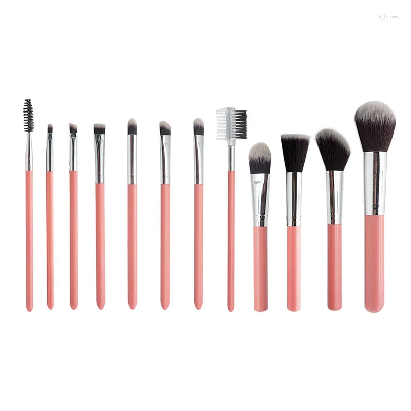 Pinceaux de Maquillage Brosse 12 Pièces Débutants Fibre Cheveux Set Fond de Teint Shampooing