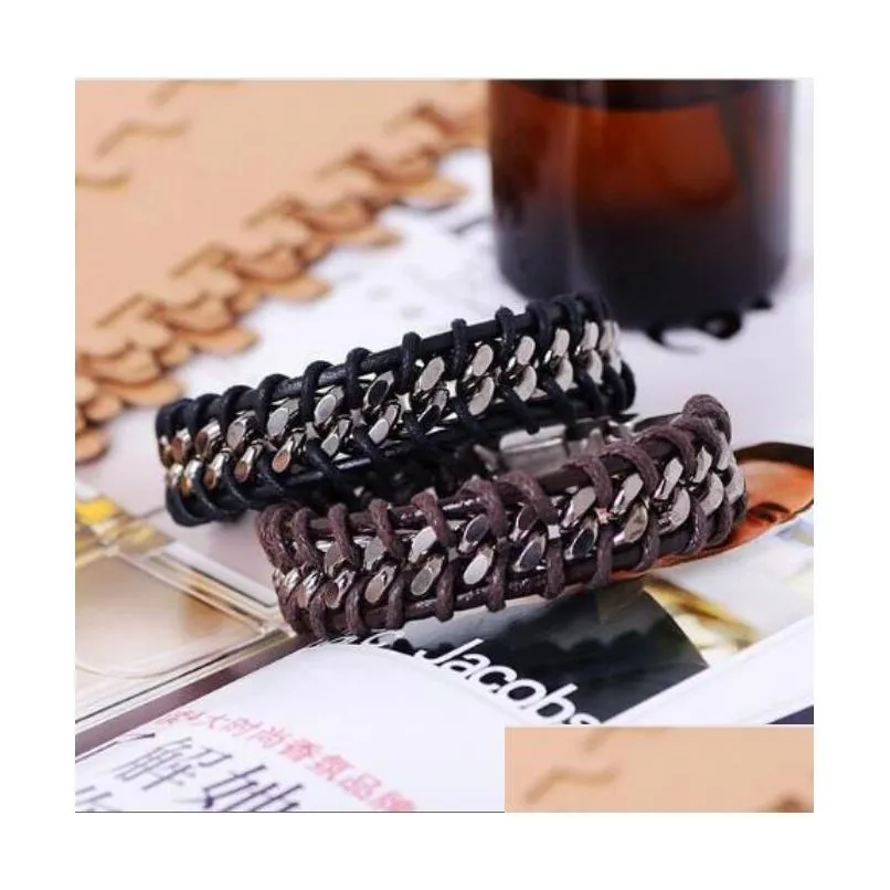 Slap Snap Bracelets Fashion Male Student Bracelet European And American First Jewelry Simple Cha Gsfb410 Mix Order 20 Pieces A Lot Dhvsr