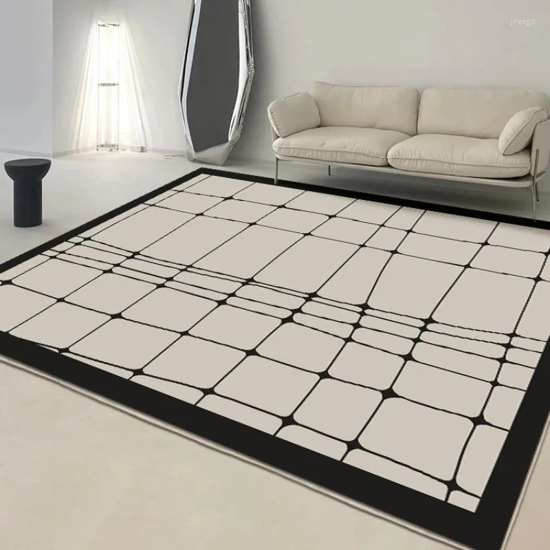 Tapis Salon Tapis Moderne Minimalisme Lignes Abstraites Plaid Imprimé Chambre Tapis Décoration De La Maison Grande Zone IG Doux Moelleux Tapis