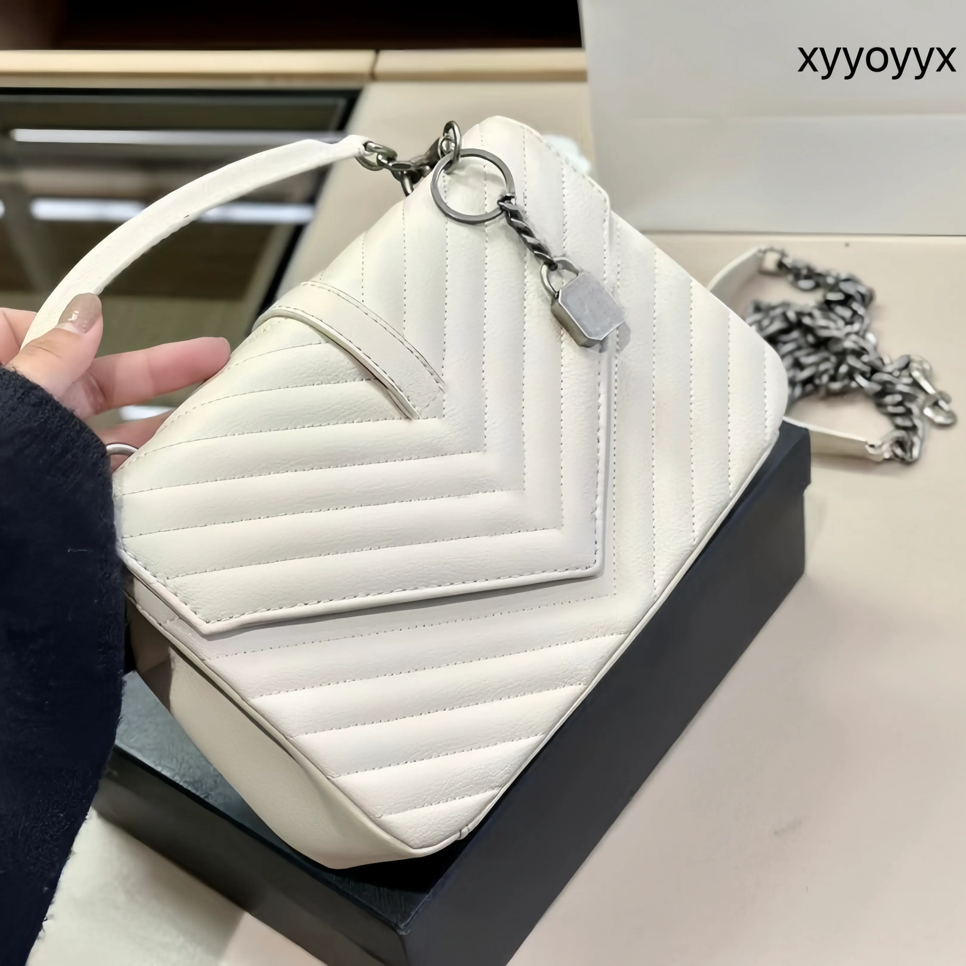 Cream designer shop bag