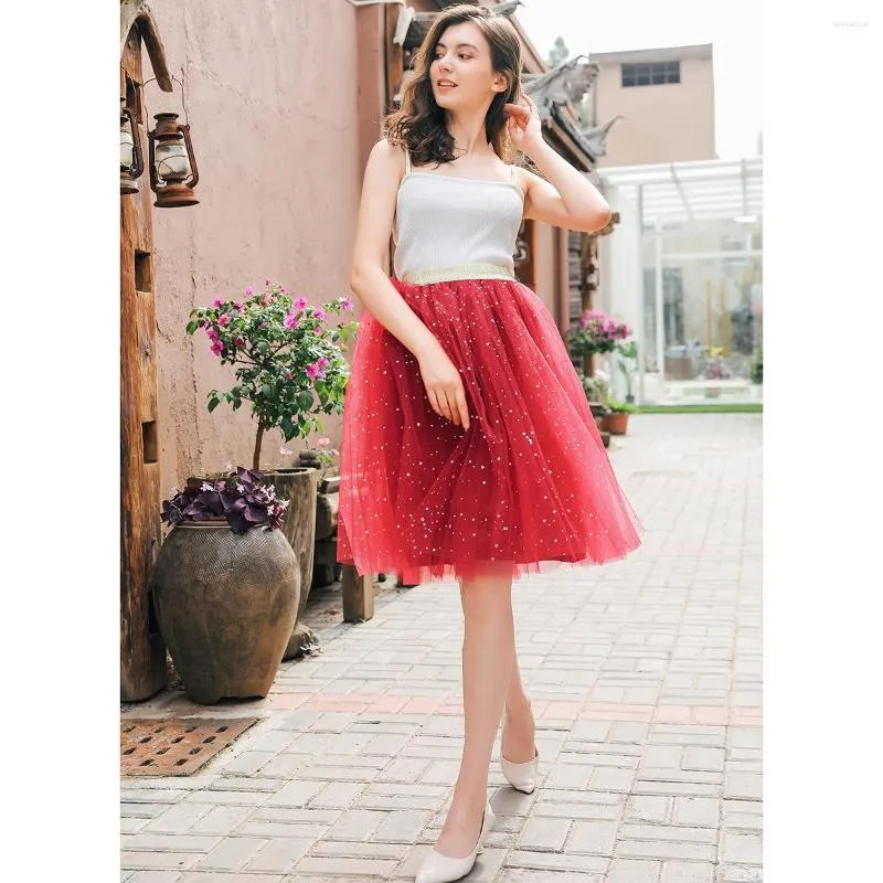 Glitter tulle top skirt womens