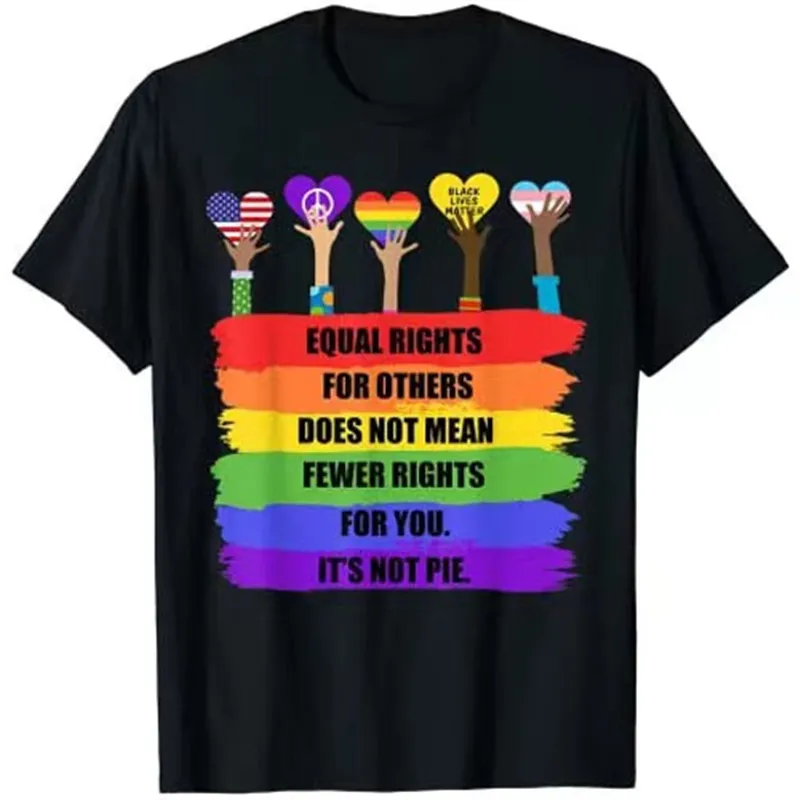 مصمم القمصان النسائية القطن LGBT Str Toe Top Shorts ملونة شريط طباعة طاقم رقبة الأكمام