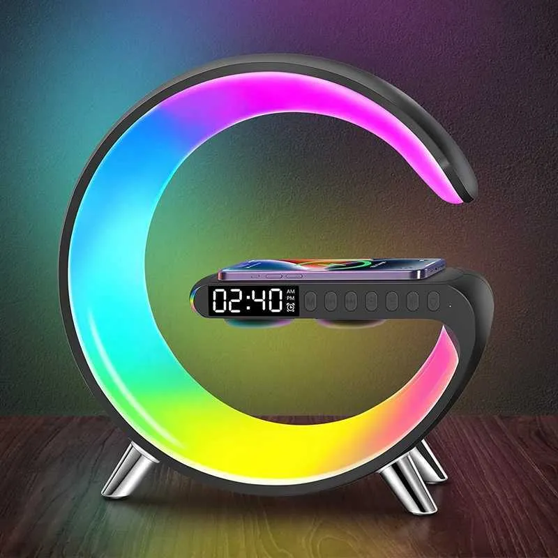 15W Supniu Bluetooth Speaker With Alarm Clock, Wireless Charger, RGB