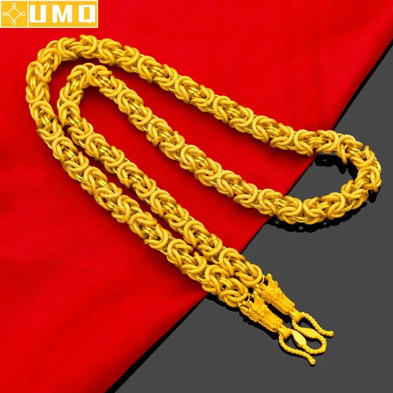 Halsband hoyon guld pläterad 24k halsband drake huvud rep halsband för män vietnamesisk guldhals kedja bröllop engagemang fina smycken