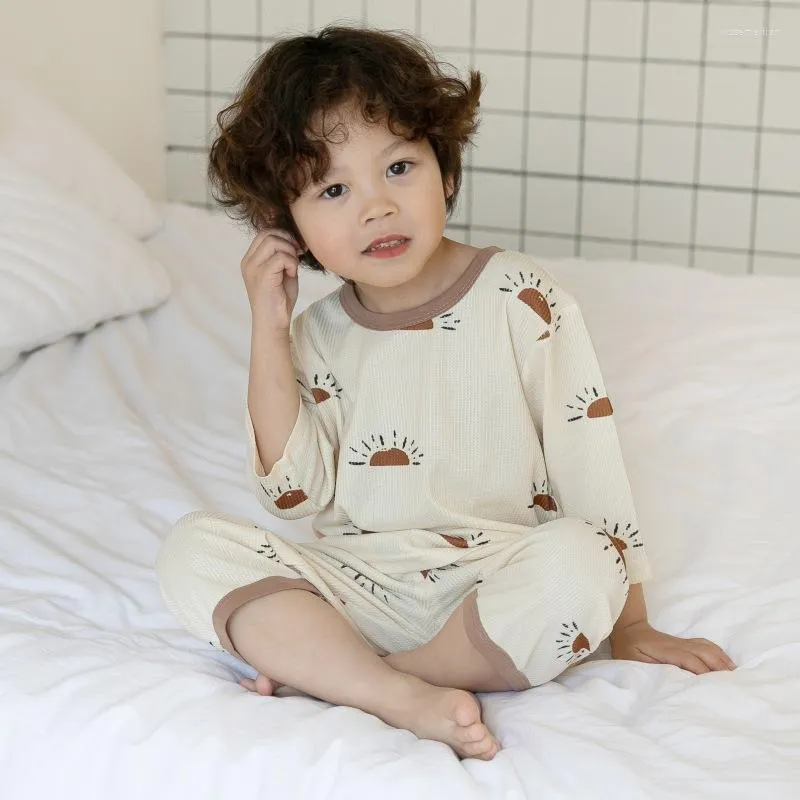 Clothing Sets Summer Pajamas Babies Girls Cartoon Sleepwear Toddler Boys Two-piece Suit Casual Loose Cute Thin Soft Home Clothes