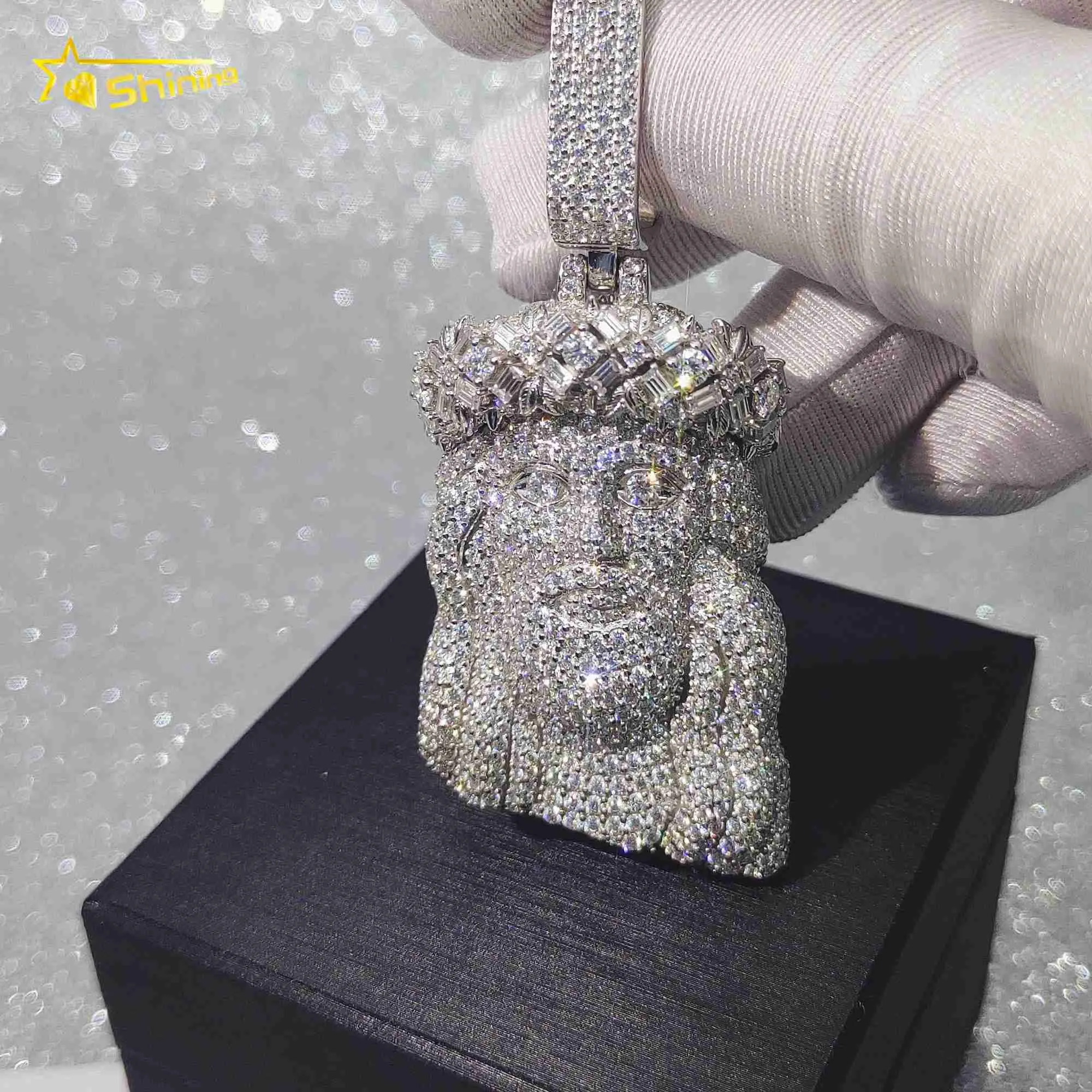 Collier pendentif personnalisé Moissanite Pass diamant testeur FL Moissanite Hip Hop bijoux S925 jésus