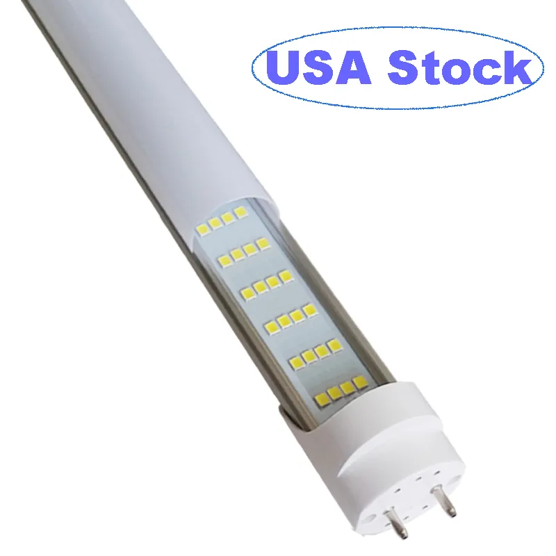Bombillas LED T8 Tubo de luz de 4 pies, potencia de doble extremo, reemplazo de bombillas LED fluorescentes de 4 pies Cubierta lechosa esmerilada en forma de V, base bi-pin G13 SIN controlador RF usalight