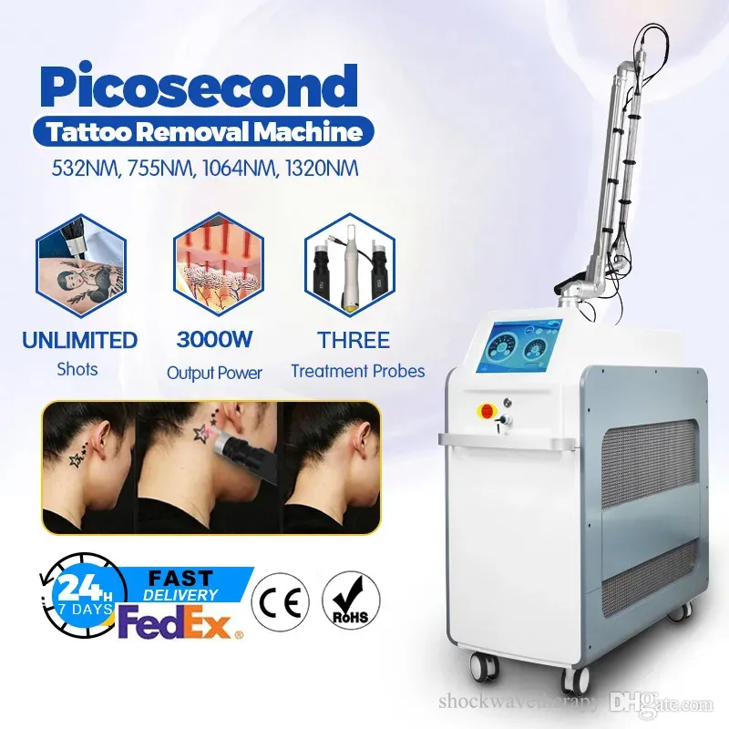 Picosecond Pico Laser Tattoo Machine 3 зонды 755 -нм машины Picos Удаление пятно