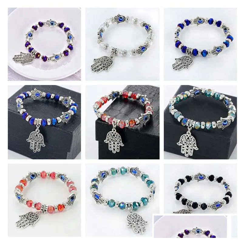 Bracelets de charme Palm Devils Eyes Breaded Bracelet na Europa e America GSFB358 Mix Order 20 Peças Lot Drop Delivery Jewelry Dhxpv