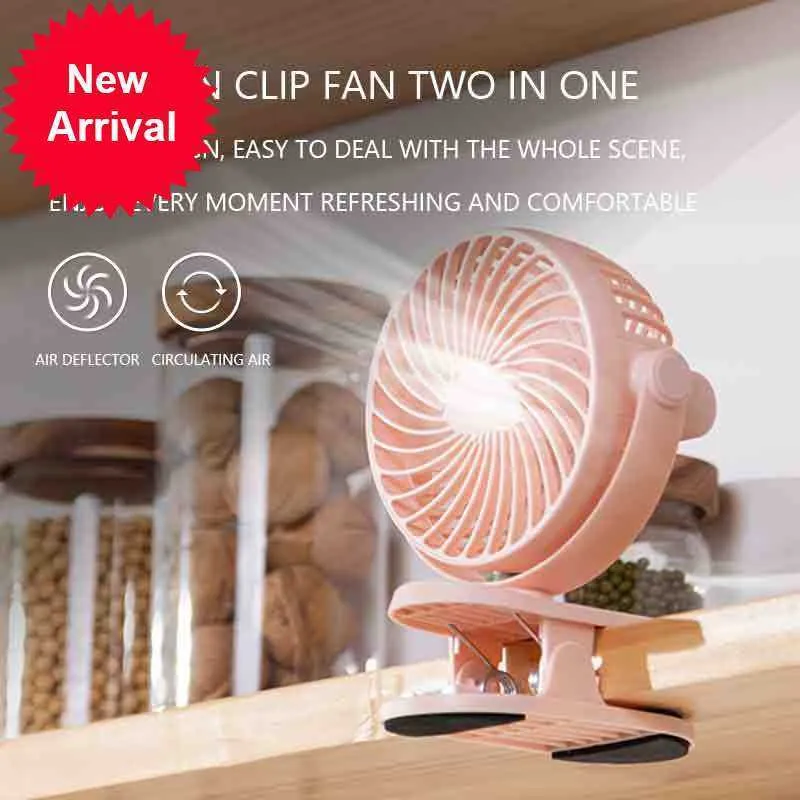 New Portable Usb Rechargeable Fan Mini Clip Portable Air Conditioning Usb Mini Wind Power Handheld Clip Fan Quiet for Home Bedroom