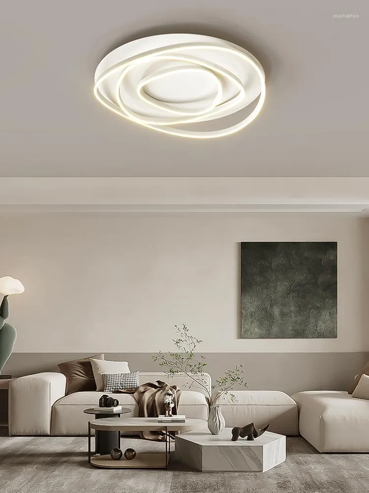 Ceiling Lights Modern White LED Lamp With Remote Control For Bedroom Study Living Room Home Fashion Designer Chandelier Lighting 2023