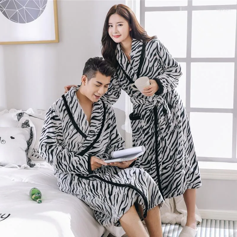 Kadınların Pijama Çifti Çift Pazen V Boyun Çizgili Kış Sıcak Tek Parçalı Pijamalar Sashes Kadın Erkek Erkekler Günlük Homewear Uzun UNISEX