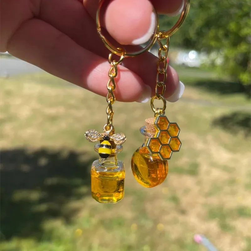 Honey store bee keychain