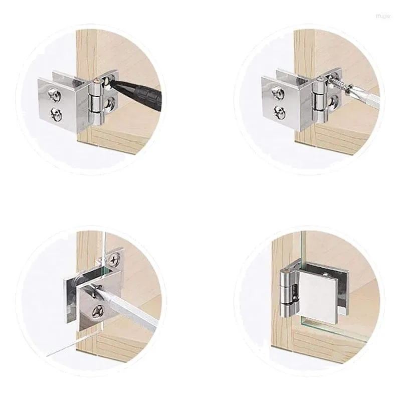 Sacos de armazenamento Conjunto de 8 dobradiças de porta de vidro 5mm-8mm Ajuste ajustável CLAMP RETANGLE CLIP ÚNICO para armário